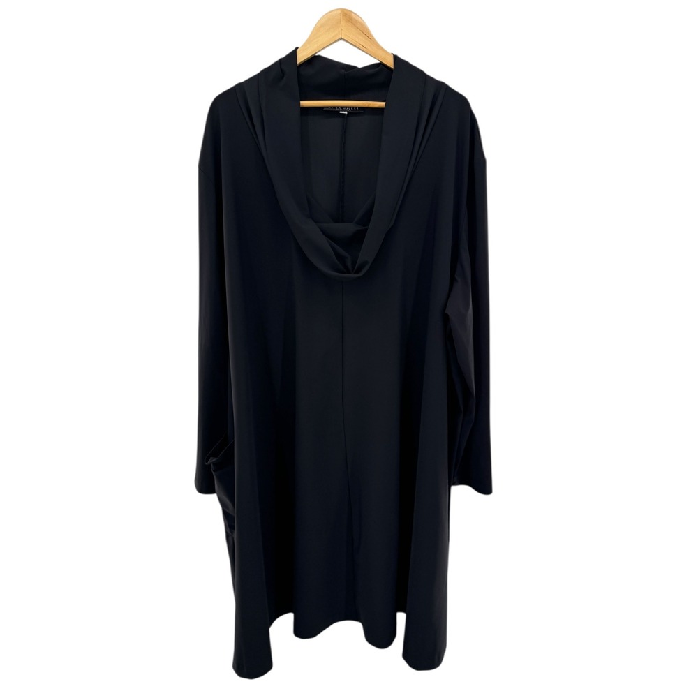 Bryn Walker Black Cowl Neck Long‎ Sleeve Tunic Dress Plus Size 3X Italian Fabric